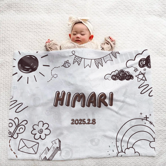 Personalized Large Baby Blanket with Name | Baby Gift for All Ages | Great Present | Graffiti Design