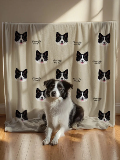 Custom Pet Photo Throw Blanket – Soft & Cozy Gift for Pet Lovers - Lovely Series - Dog 6