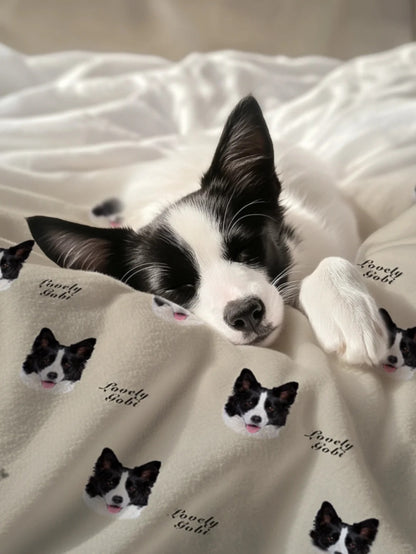 Custom Pet Photo Throw Blanket – Soft & Cozy Gift for Pet Lovers - Lovely Series - Dog 6