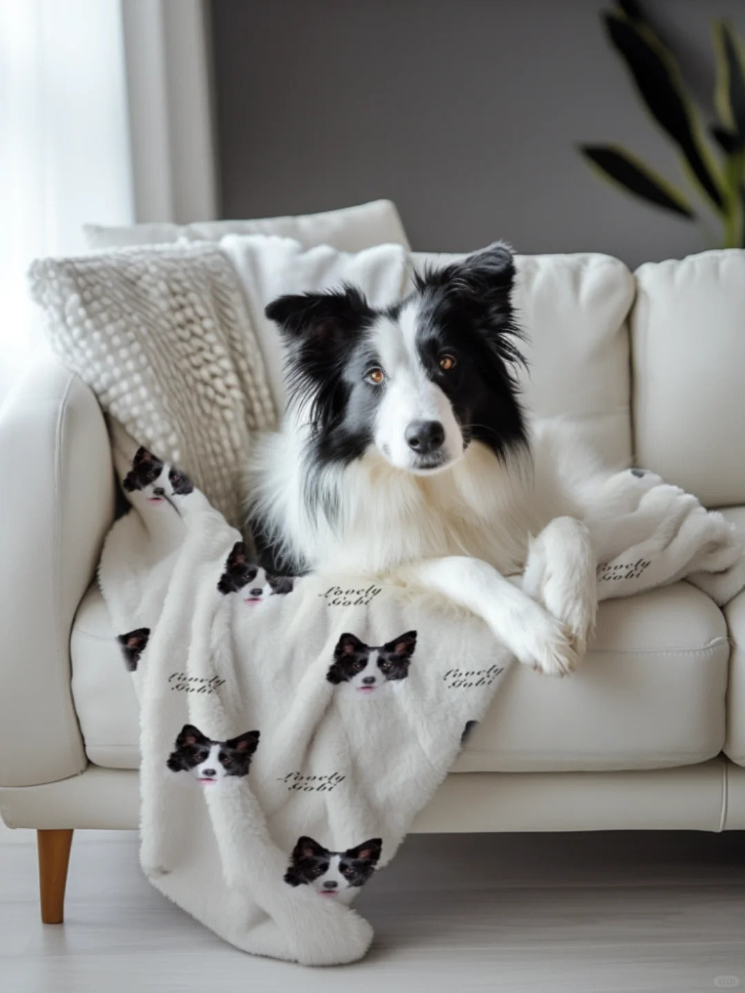 Custom Pet Photo Throw Blanket – Soft & Cozy Gift for Pet Lovers - Lovely Series - Dog 6