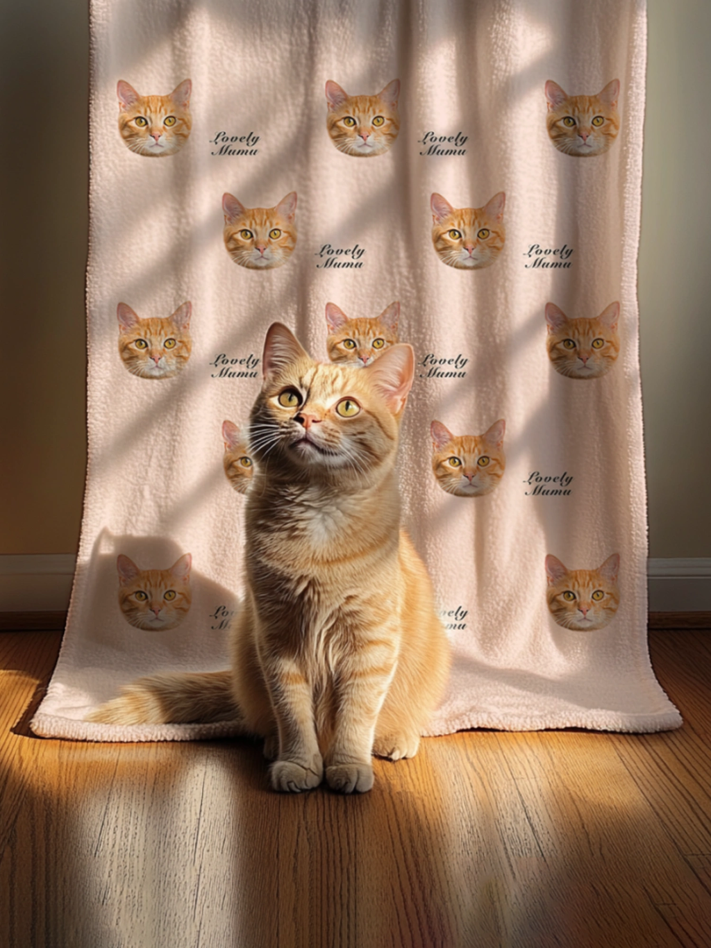 Custom Pet Photo Throw Blanket – Soft & Cozy Gift for Pet Lovers - Lovely Series - Cat 2