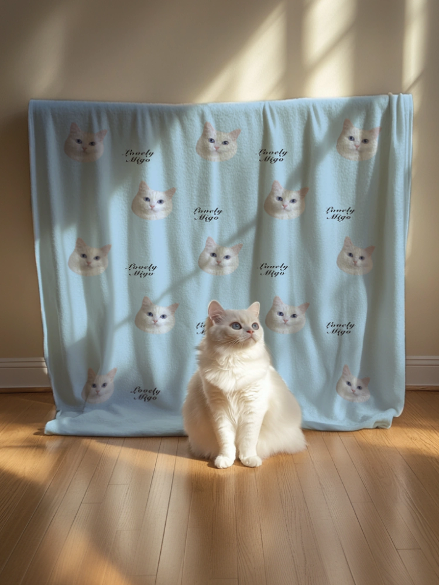 Custom Pet Photo Throw Blanket – Soft & Cozy Gift for Pet Lovers - Lovely Series - Cat 4