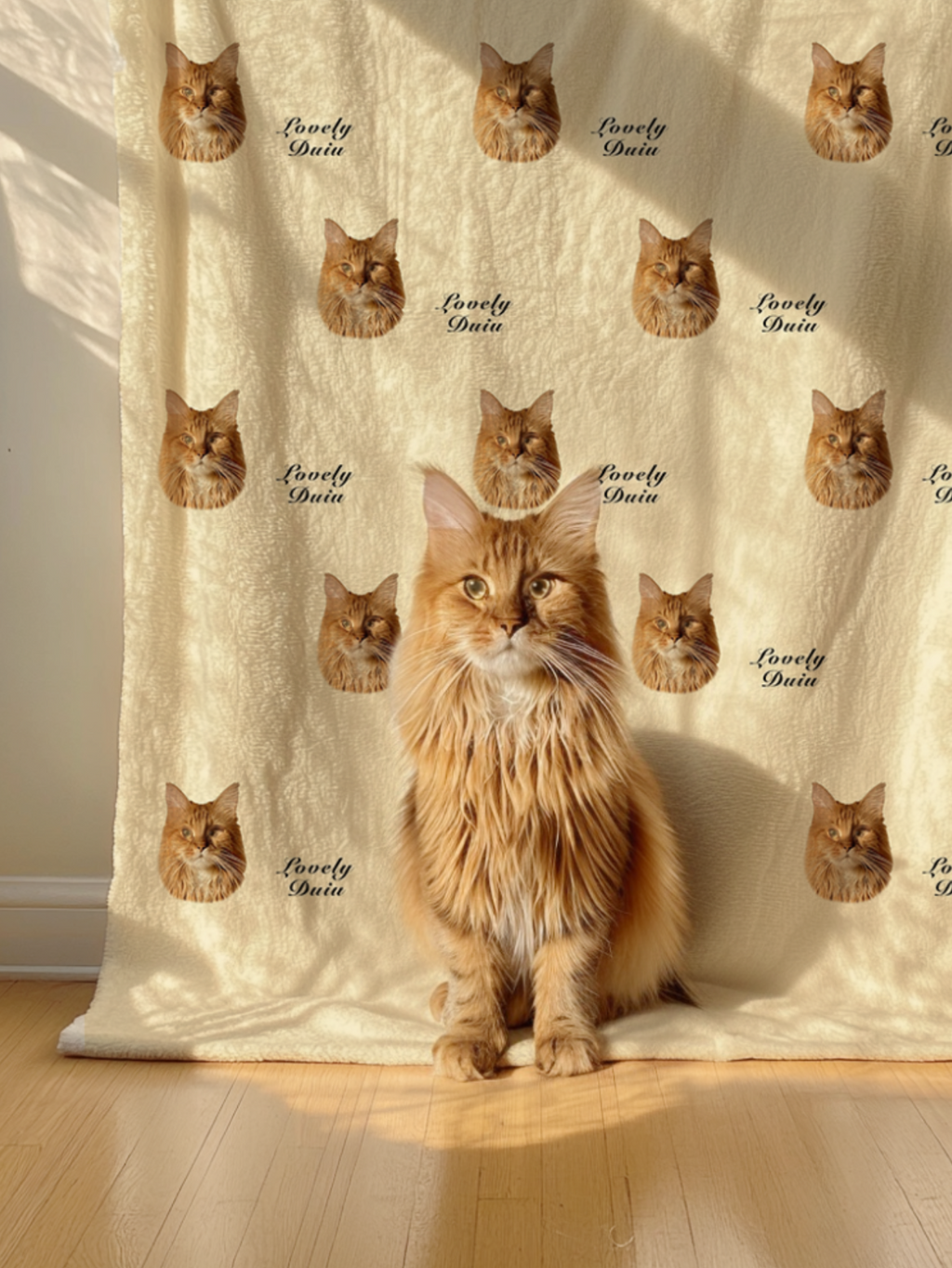 Custom Pet Photo Blanket – Personalized Cat & Dog Throw Blanket - Lovely Cat 1