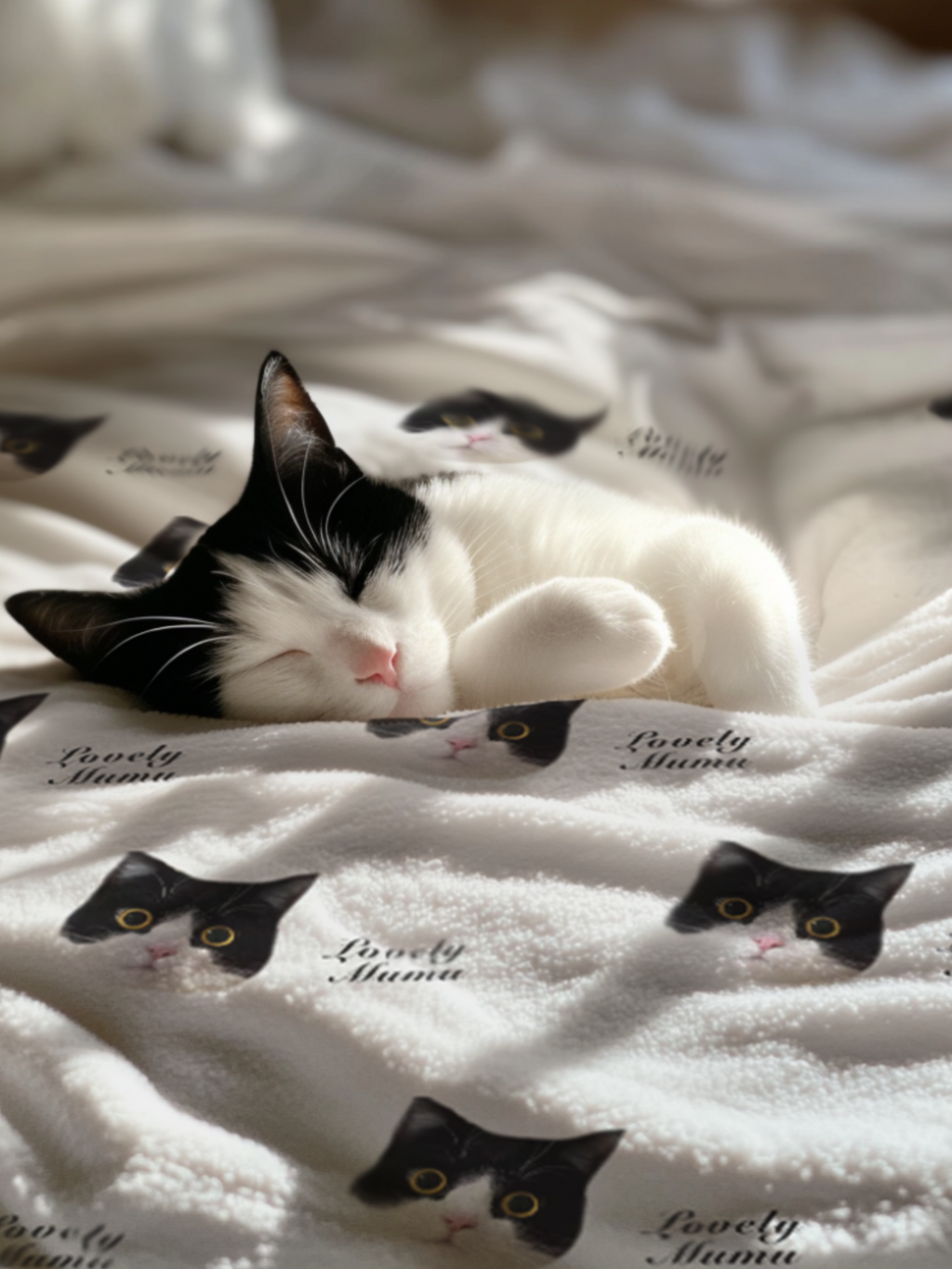 Custom Pet Photo Throw Blanket – Soft & Cozy Gift for Pet Lovers - Lovely Series - Cat 5