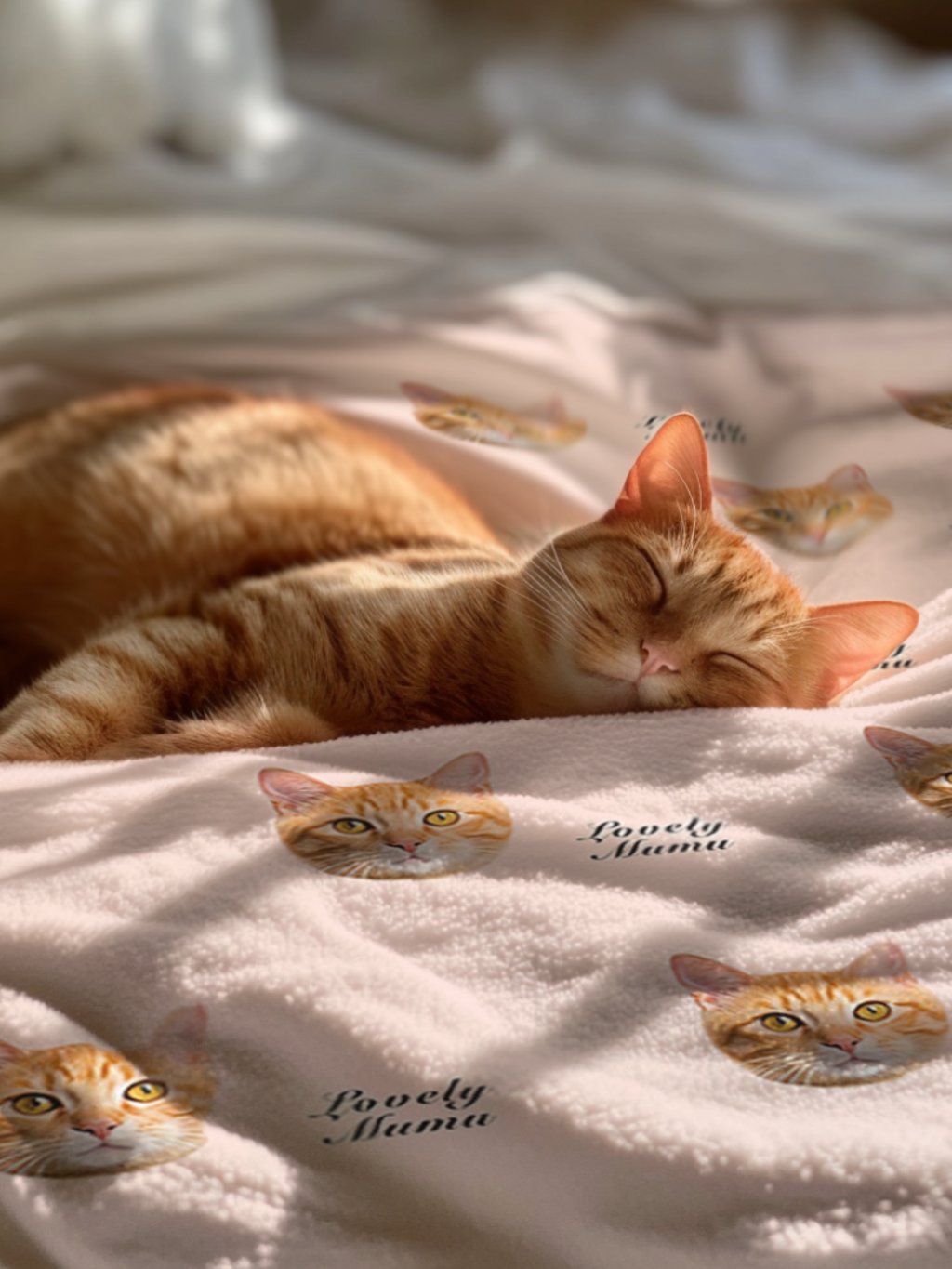 Custom Pet Photo Throw Blanket – Soft & Cozy Gift for Pet Lovers - Lovely Series - Cat 2