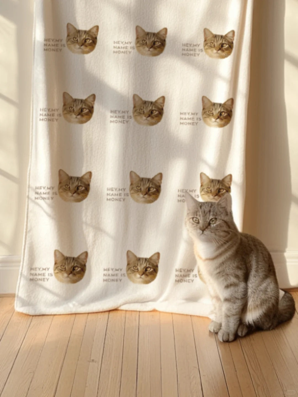 Custom Pet Photo Throw Blanket – Soft & Cozy Gift for Pet Lovers - Lovely Series - Cat 3
