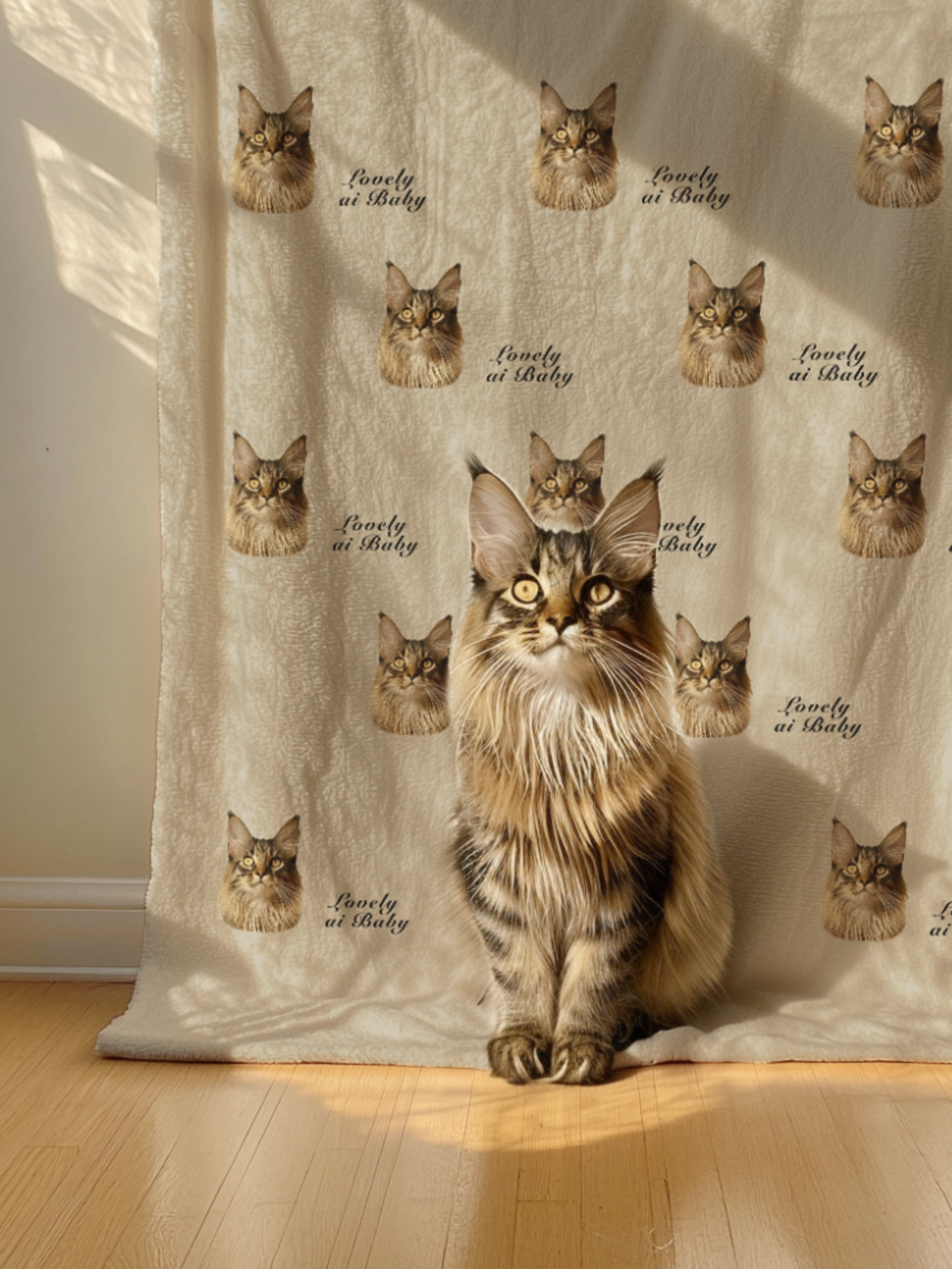 Custom Pet Photo Blanket – Personalized Cat & Dog Throw Blanket - Lovely Cat 1