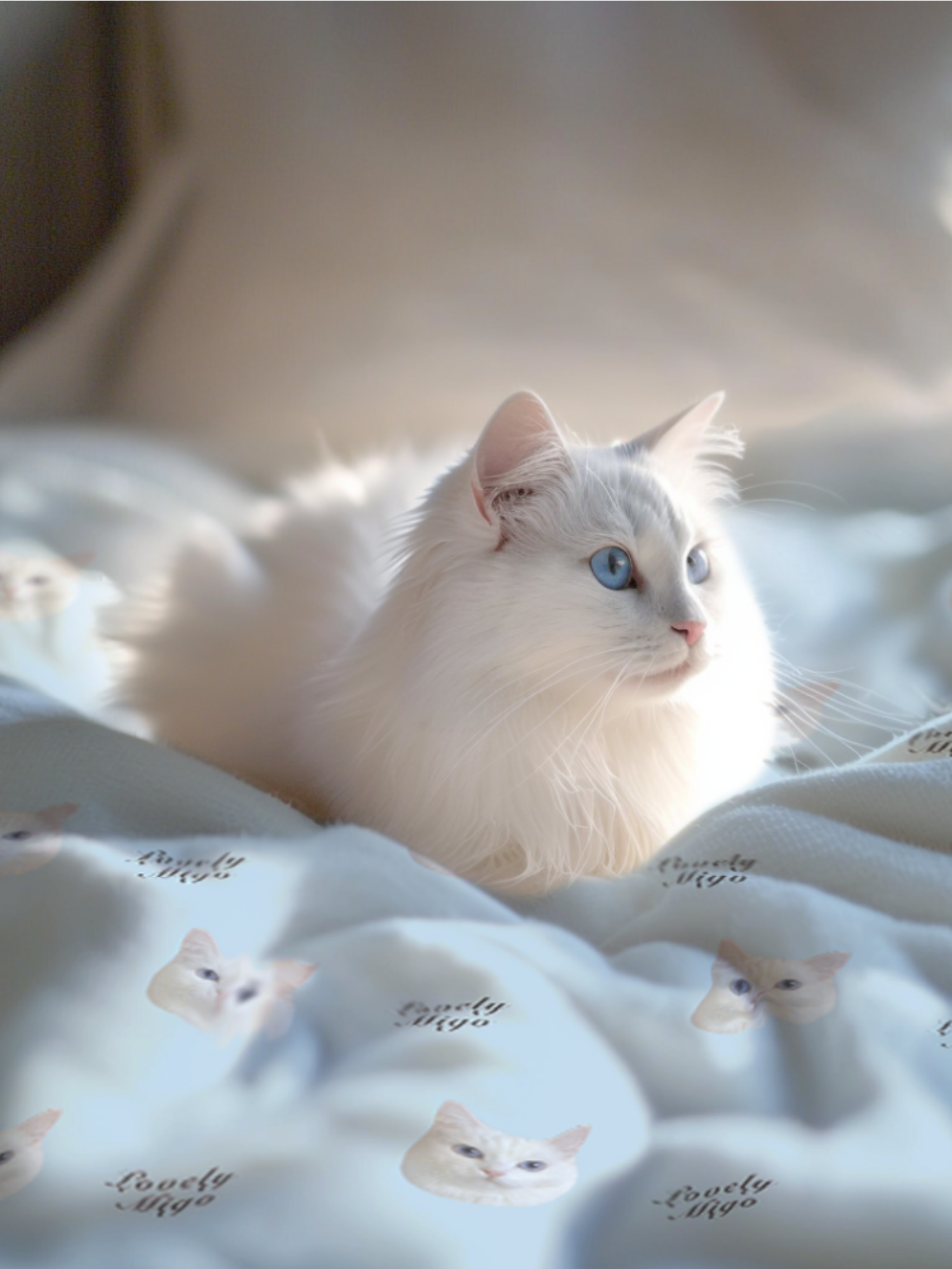 Custom Pet Photo Throw Blanket – Soft & Cozy Gift for Pet Lovers - Lovely Series - Cat 4