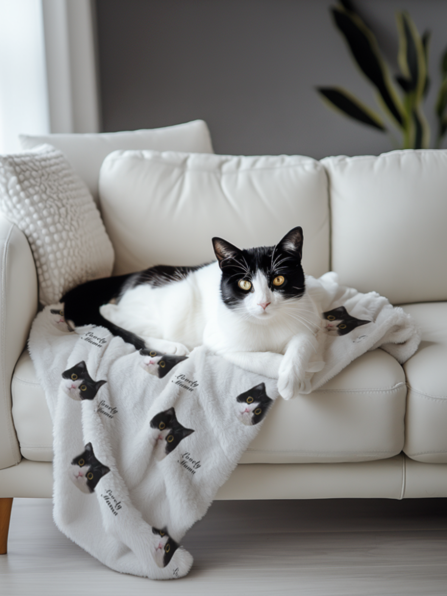 Custom Pet Photo Throw Blanket – Soft & Cozy Gift for Pet Lovers - Lovely Series - Cat 5