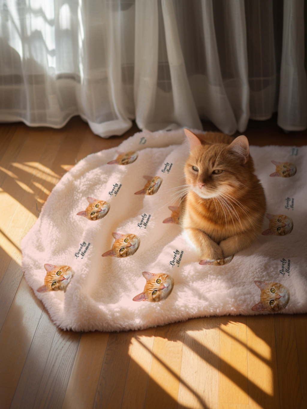Custom Pet Photo Throw Blanket – Soft & Cozy Gift for Pet Lovers - Lovely Series - Cat 2