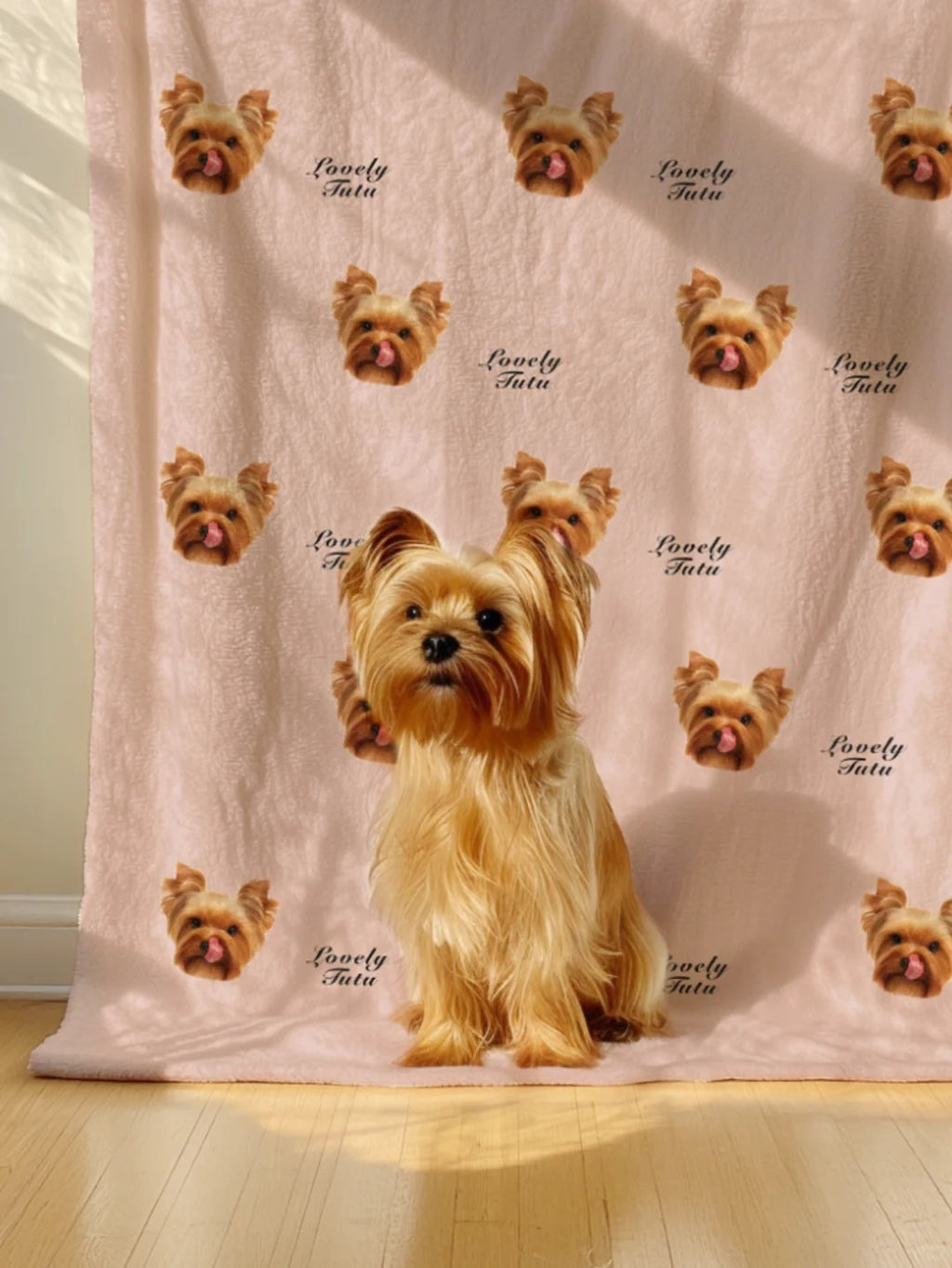 Custom Pet Photo Throw Blanket – Soft & Cozy Gift for Pet Lovers - Lovely Series - Dog 1