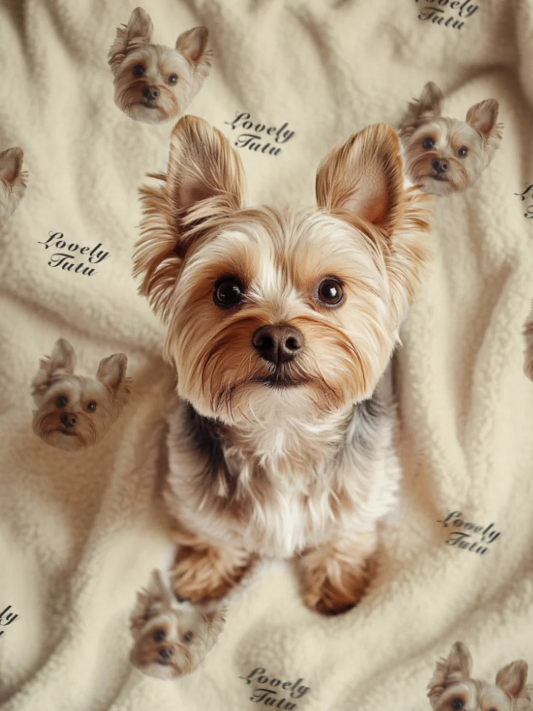 Custom Pet Photo Throw Blanket – Soft & Cozy Gift for Pet Lovers - Lovely Series - Dog 1