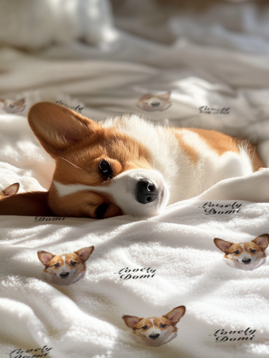 Custom Pet Photo Throw Blanket – Soft & Cozy Gift for Pet Lovers - Lovely Series - Dog 3