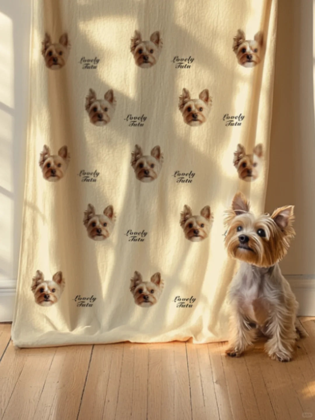 Custom Pet Photo Throw Blanket – Soft & Cozy Gift for Pet Lovers - Lovely Series - Dog 1