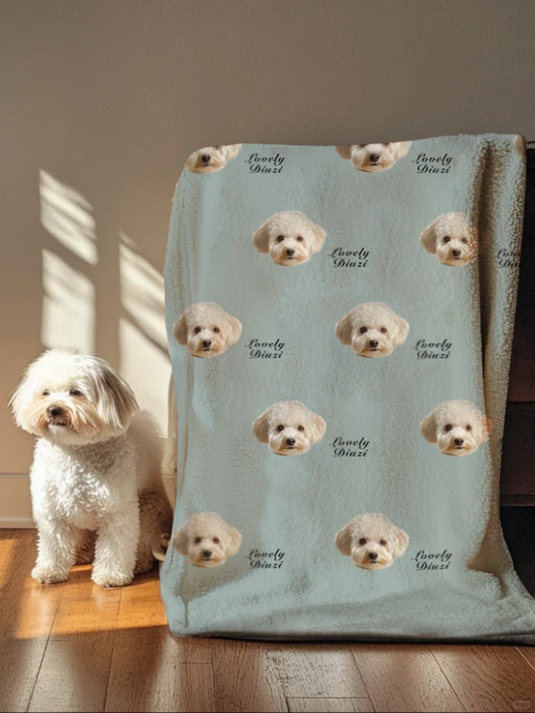Custom Pet Photo Throw Blanket – Soft & Cozy Gift for Pet Lovers - Lovely Series - Dog 4