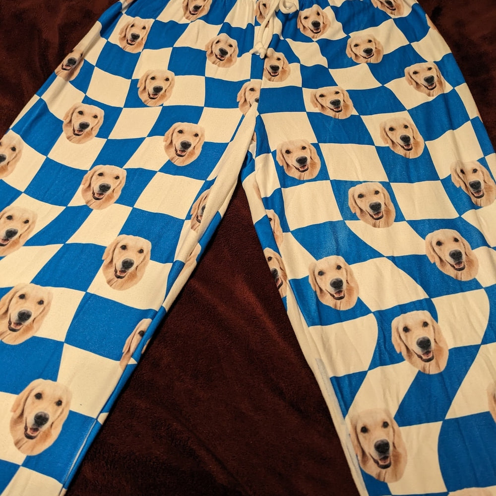 Unisex Custom Pet Photo Pajama Pants – Retro Style