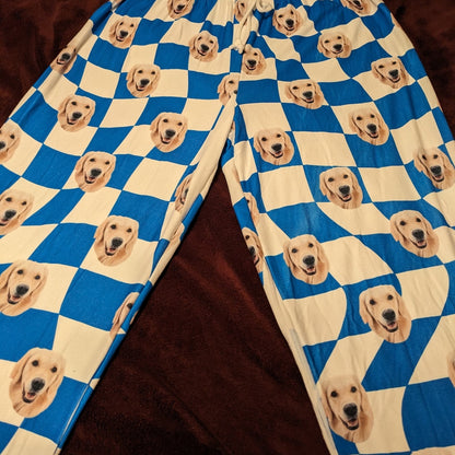 Unisex Custom Pet Photo Pajama Pants – Retro Style
