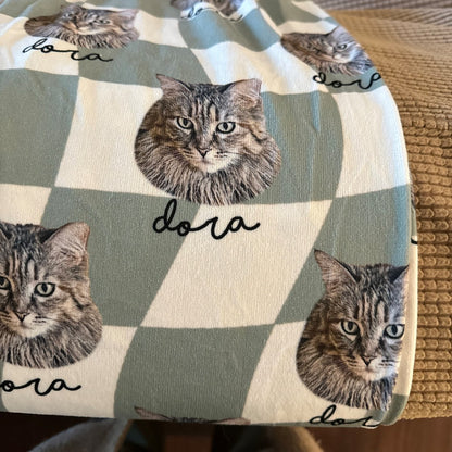 Unisex Custom Pet Photo Pajama Pants – Retro Style