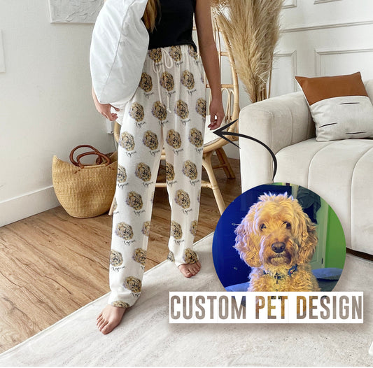 Women’s Custom Pet Photo Pajama Pants – Personalized Design