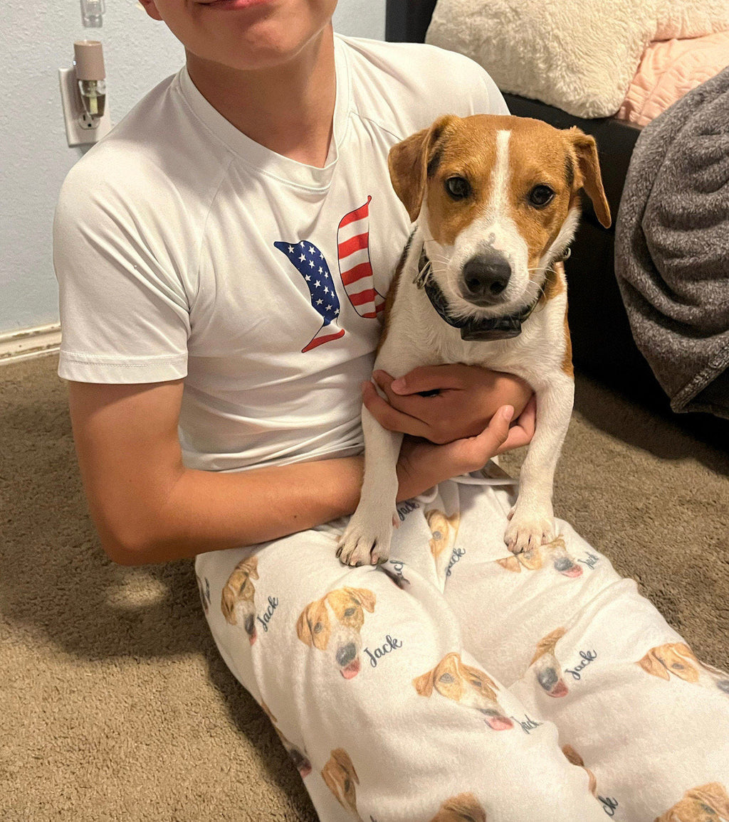 Custom Pet Photo Pajama Pants for Men – Personalized Dog & Cat Pajama