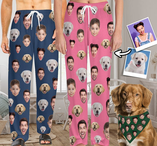 Custom Pet Photo Pajama Pants for Men – Personalized Dog & Cat Pajama